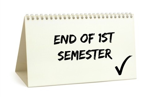 End of semester back of a calendar image